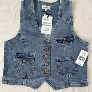 Nicole Miller Blue Denim Vest